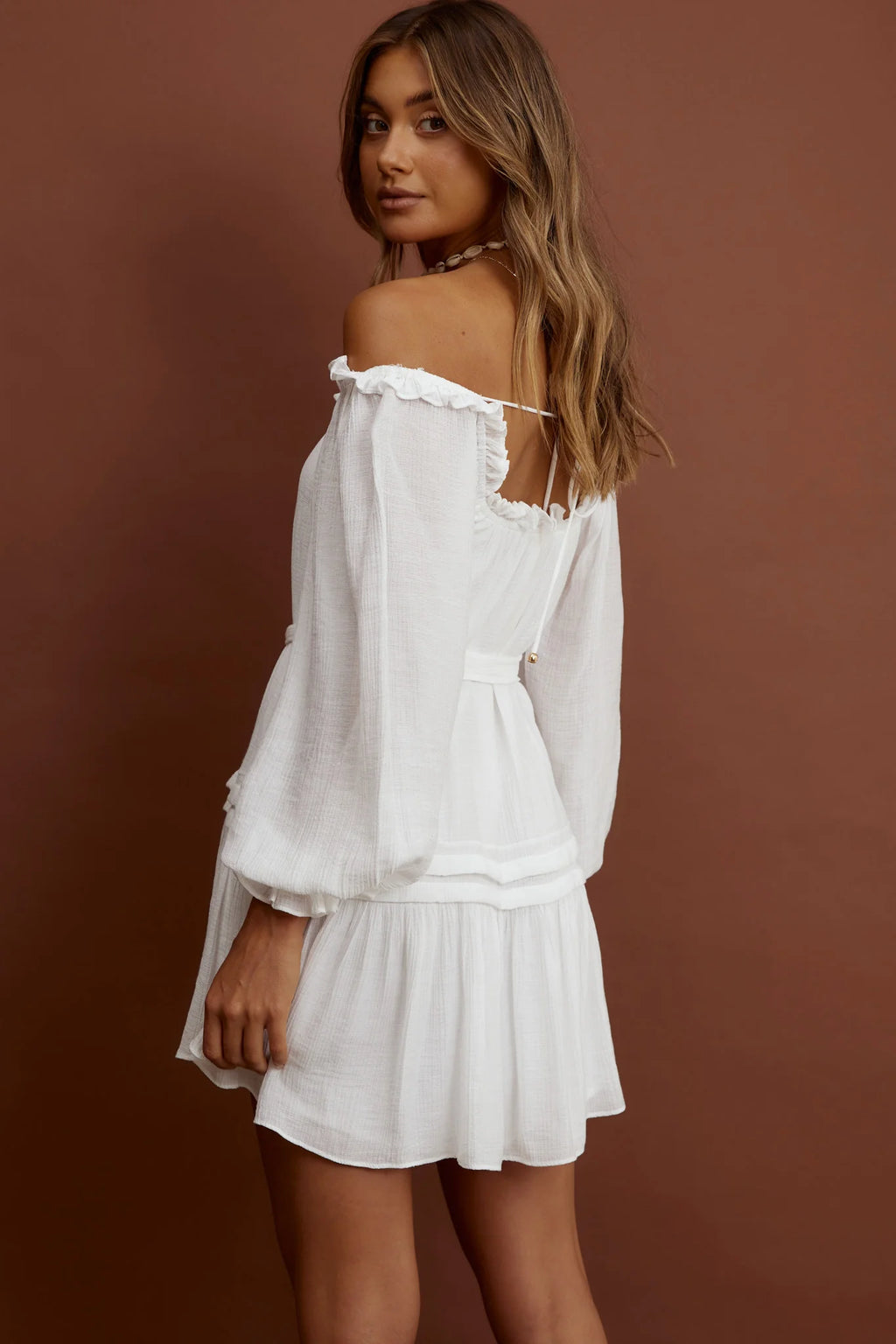 Sycamore Off- Shoulder Pintuck Dress White