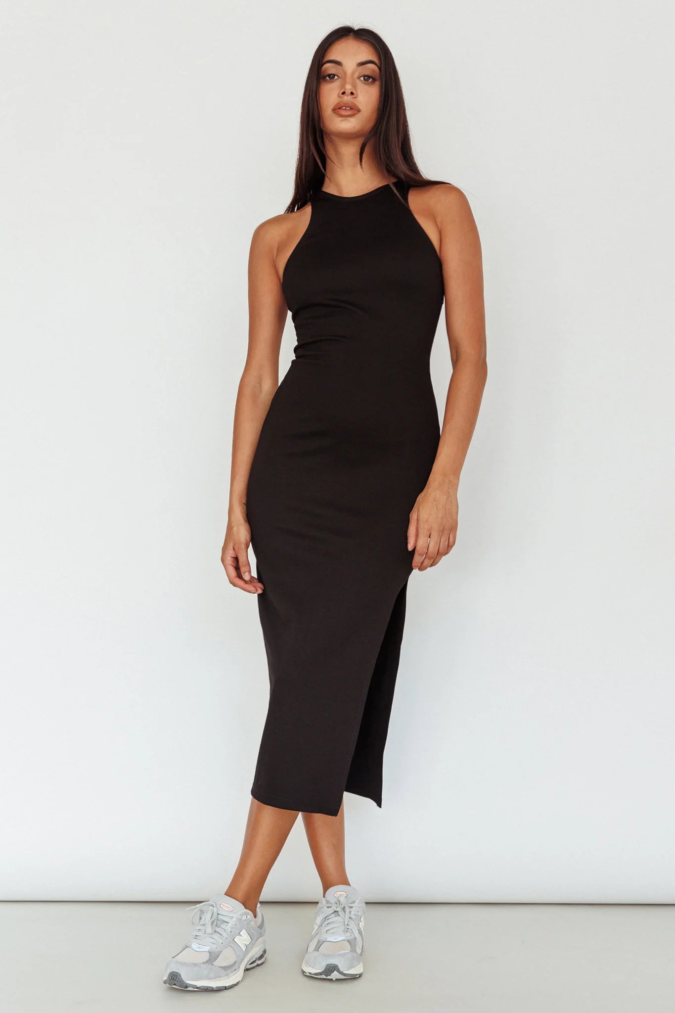Voyage Racerback Midi Dress Black