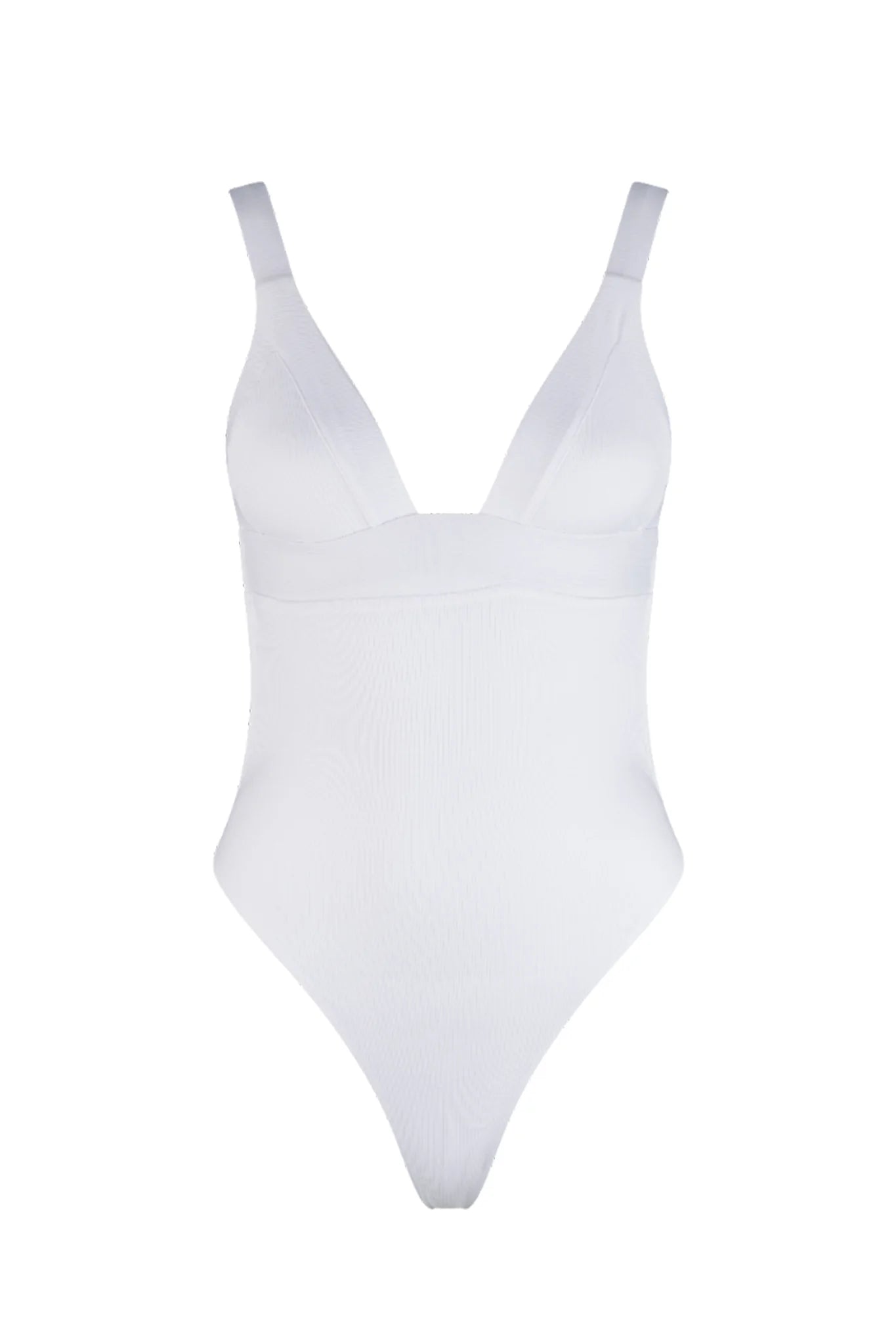 VDM The Label Olivia White Rib One-Piece Swimsuit