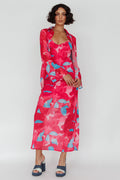 Stasi Cami Strap Midi Dress Floral Pink