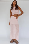 Bayside Crochet Maxi Skirt Pink