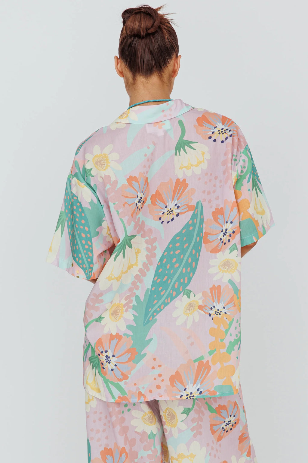 Kiko Button-Up Shirt Print Pink Multi