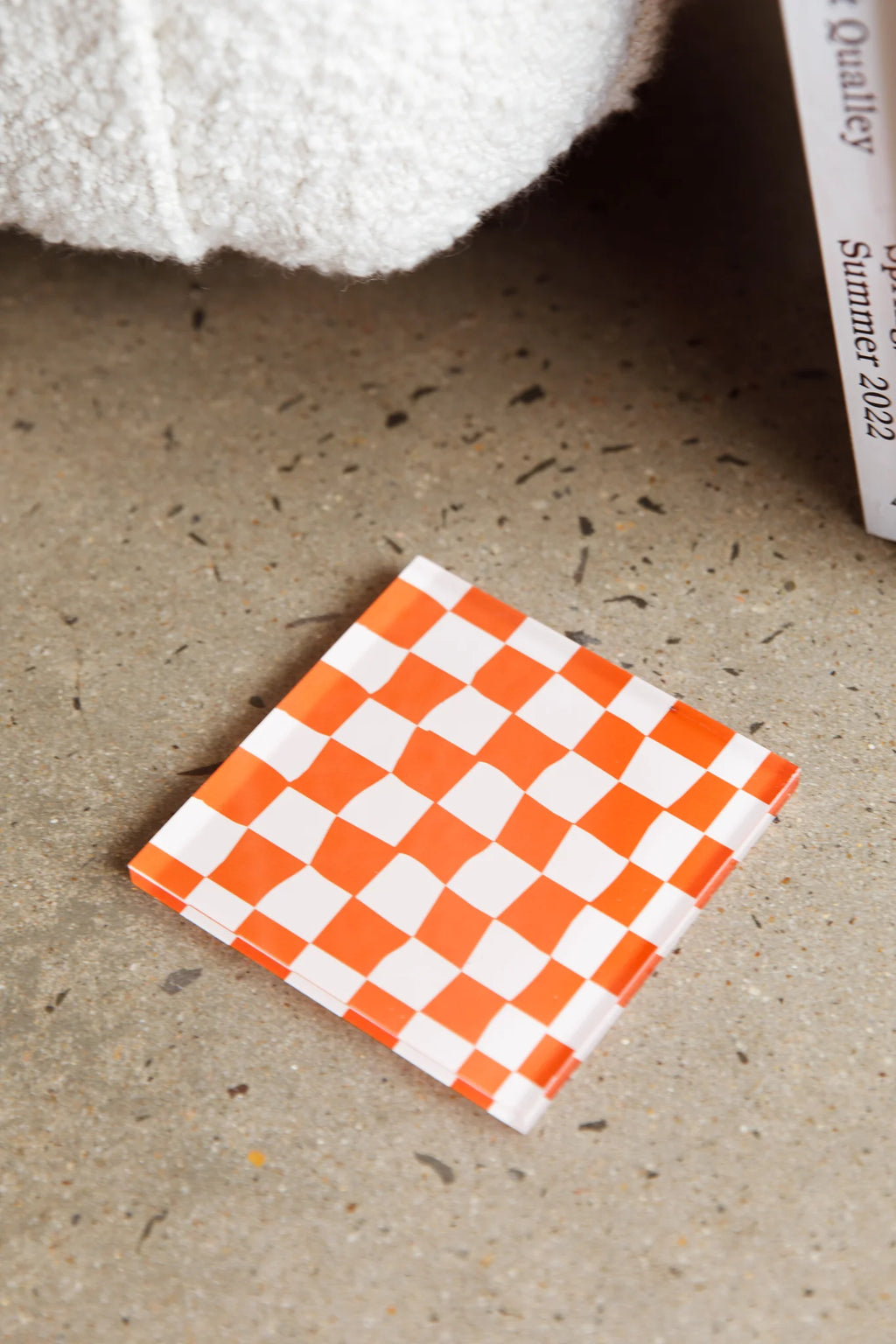 Paradiso 4pc Chessboard Acrylic Coaster Set
