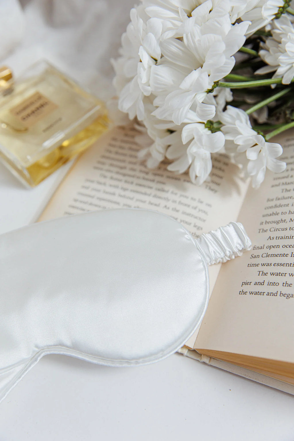 Sweet Dreams Satin Eye Mask White
