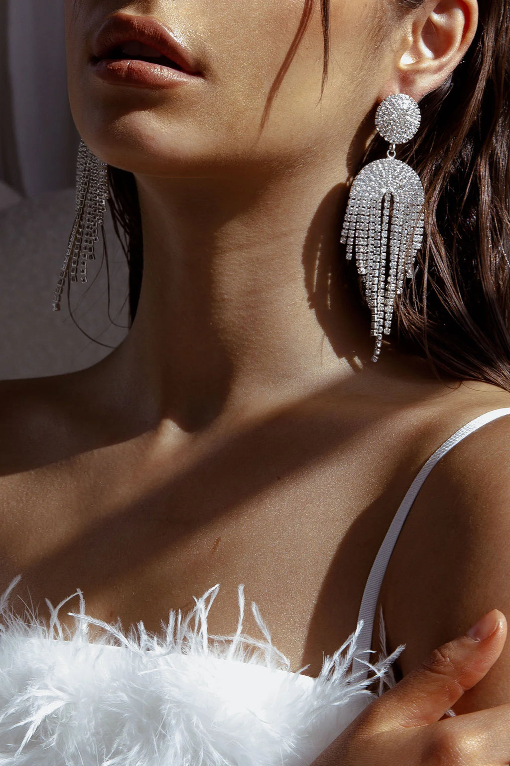 Kiara Circle Cascade Earrings Silver