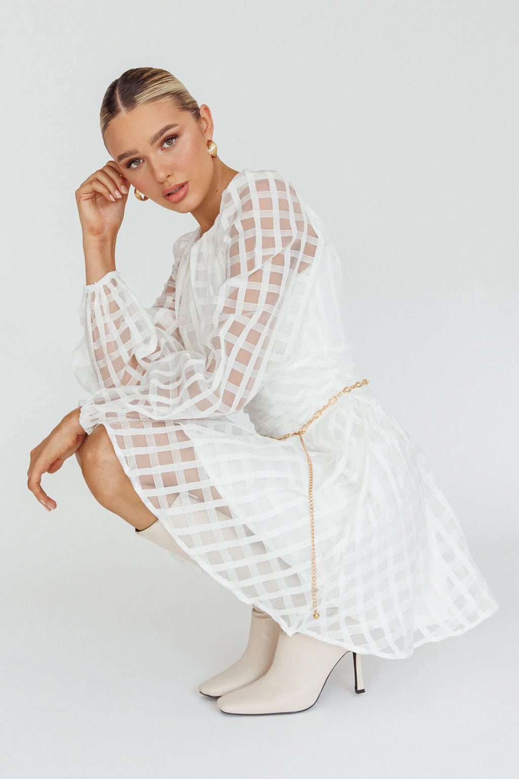 Tatiana Long Sleeve Plaid Mini Dress