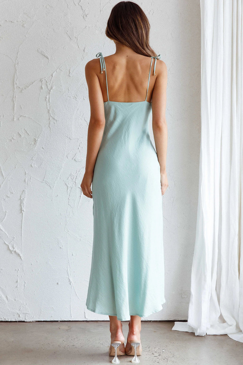 Clovelly Tied Shoulder Midi Dress Sage
