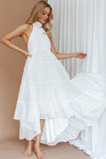 South Haven Halter Midi Dress White