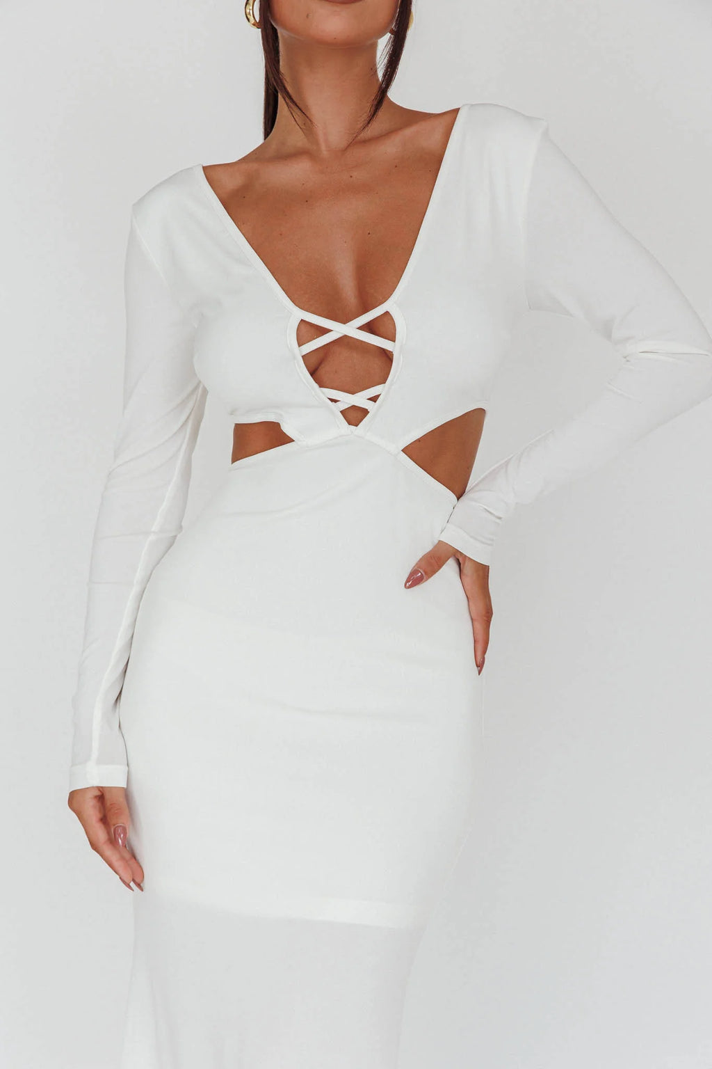 Dress Codes Cut-Out Maxi Dress White