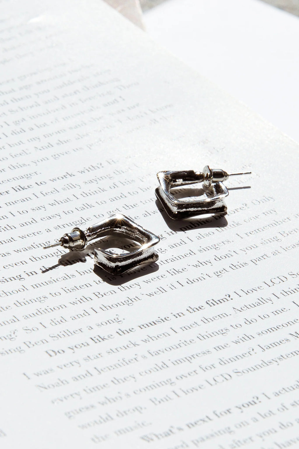Maddox Small Square Hoop Earrings Silver