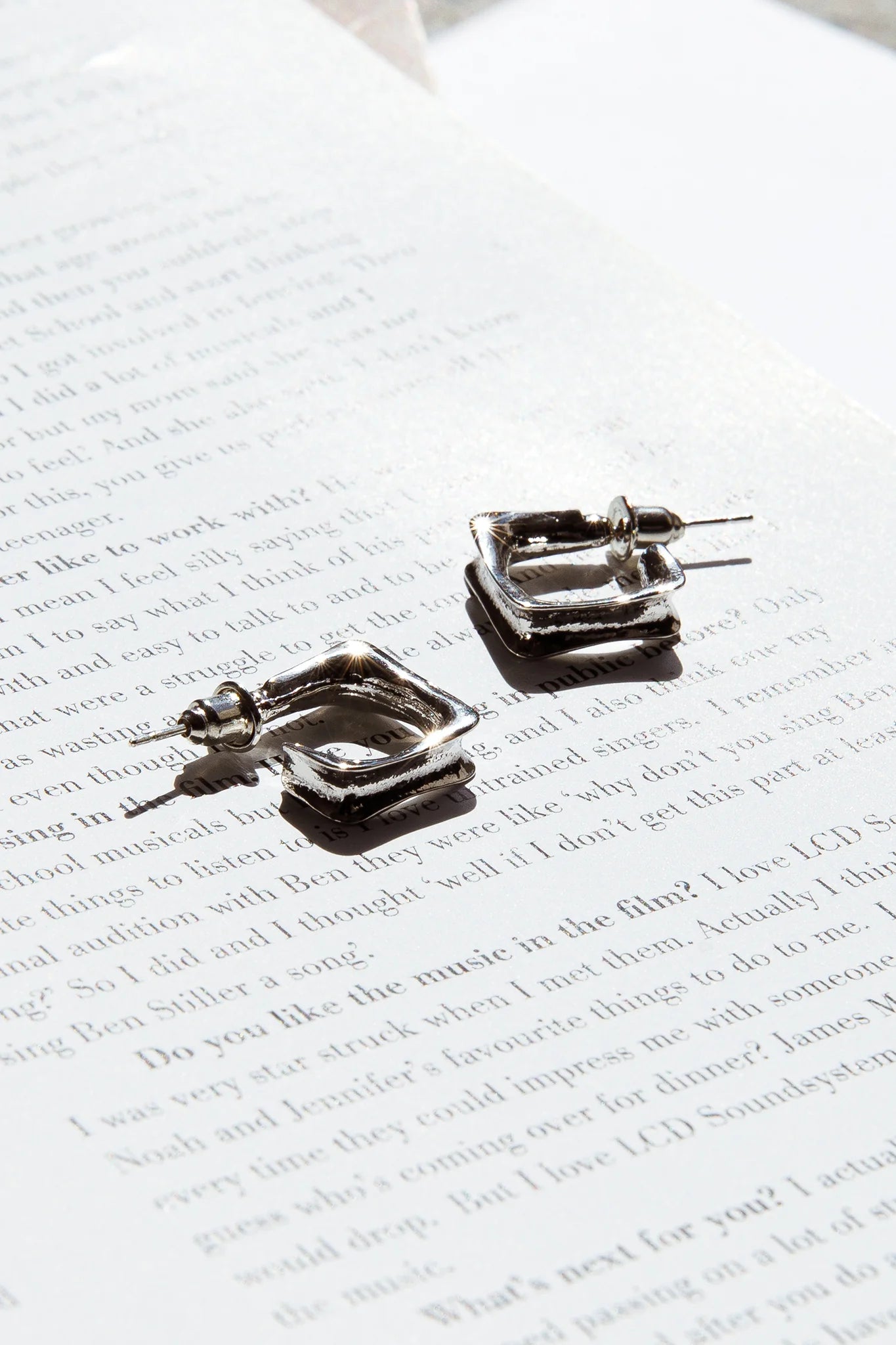 Maddox Small Square Hoop Earrings Silver