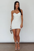Under The Stars Lace Mini Dress White