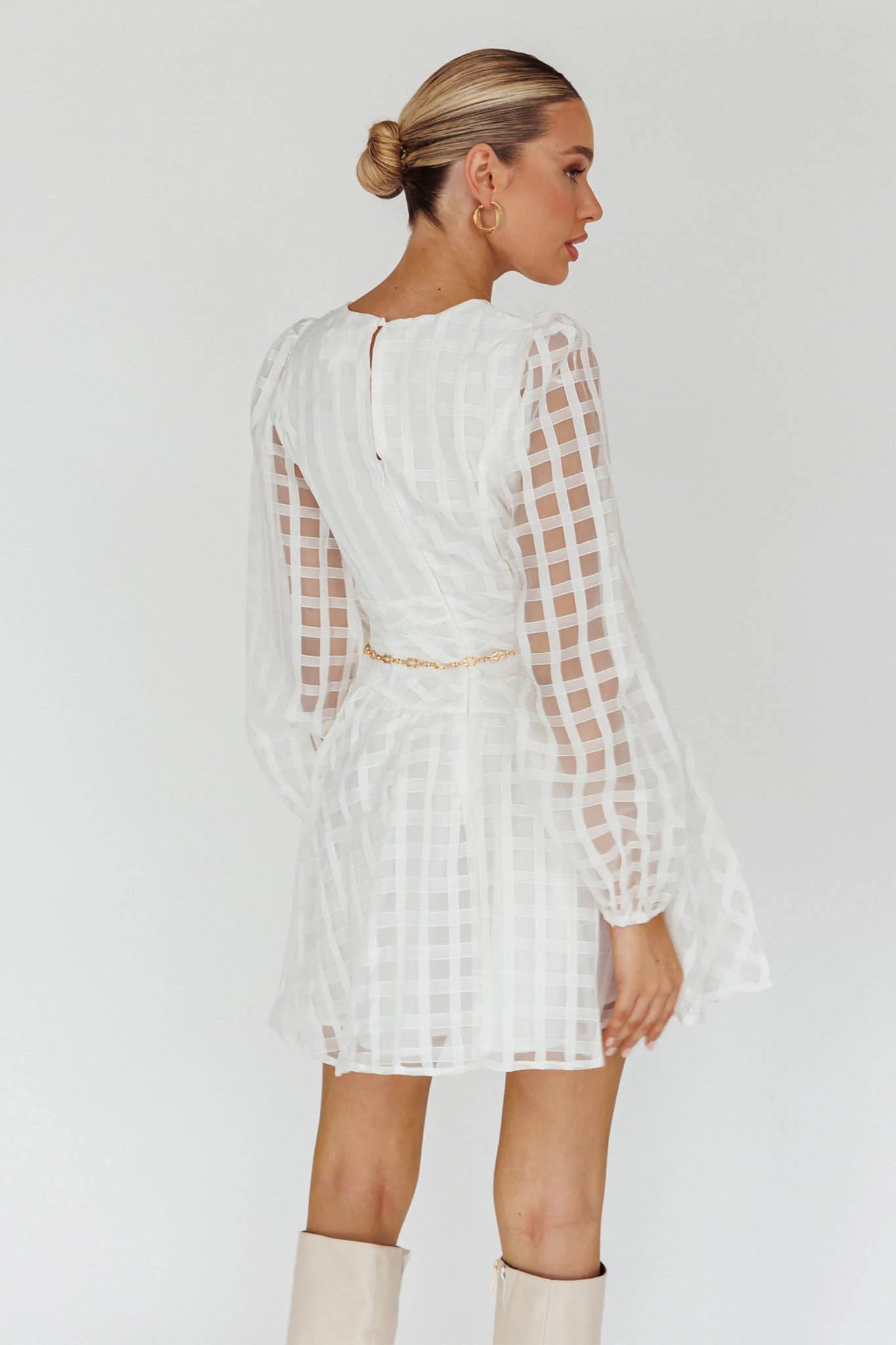Tatiana Long Sleeve Plaid Mini Dress