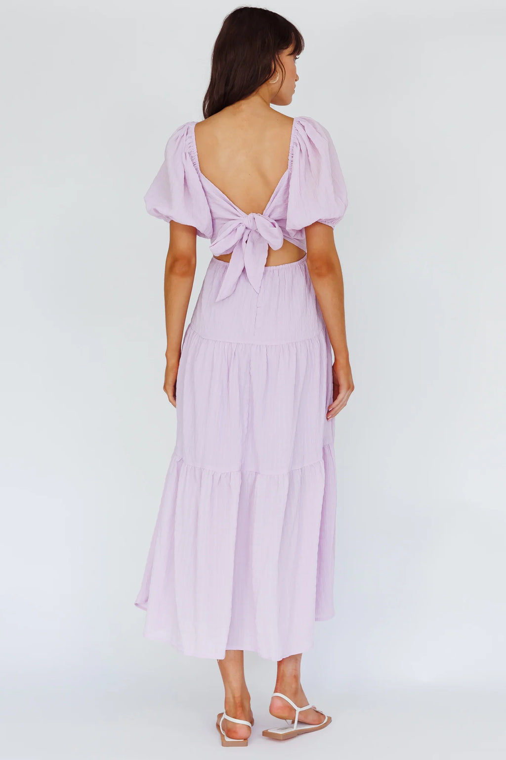 Royce Bow Back Midi Dress Lilac