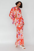 Vacation Midi Skirt Floral Orange/Purple