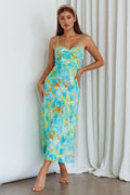Golden Sands Cami Strap Maxi Dress Floral Teal