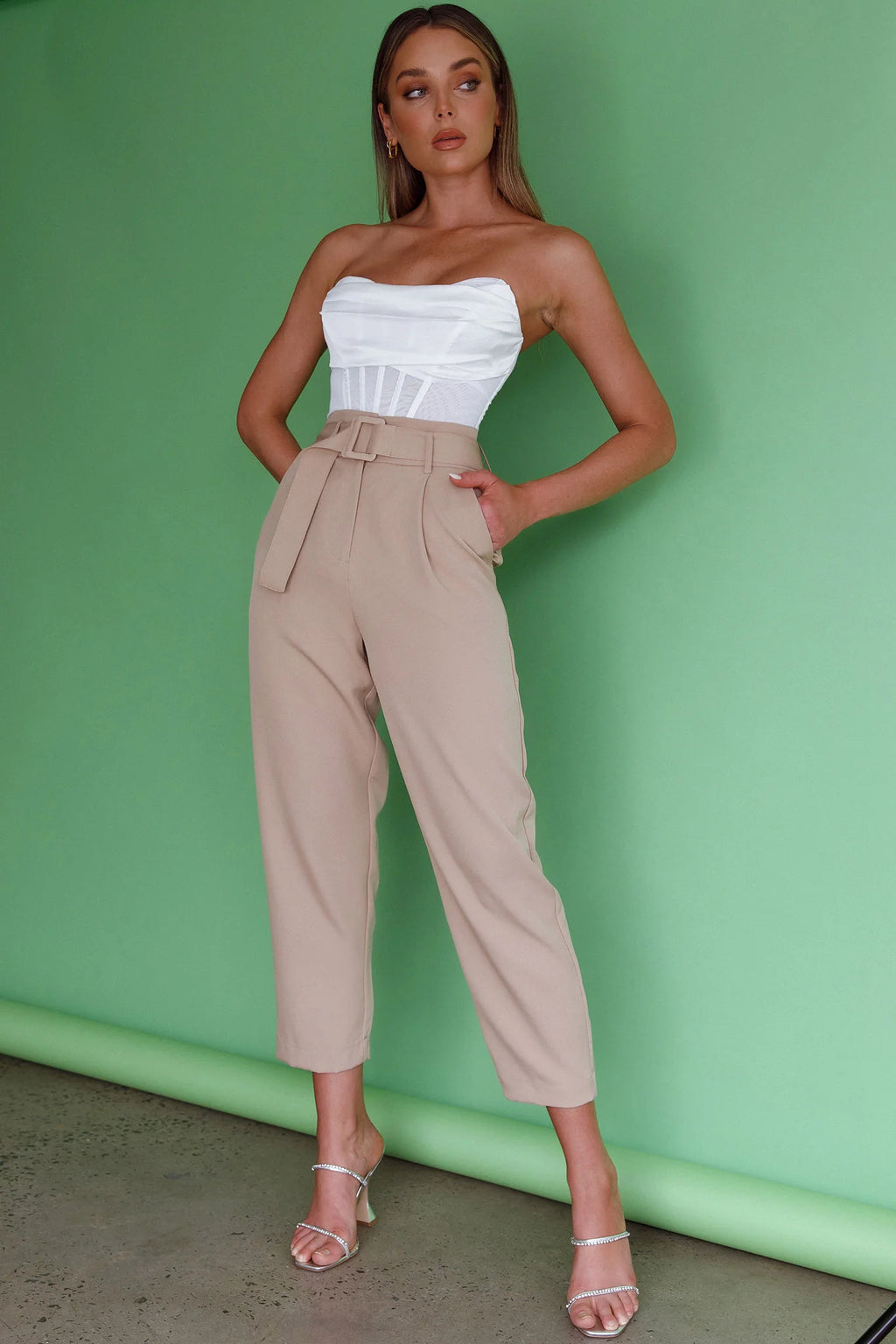 Firenze Cowl Mesh Top Off White