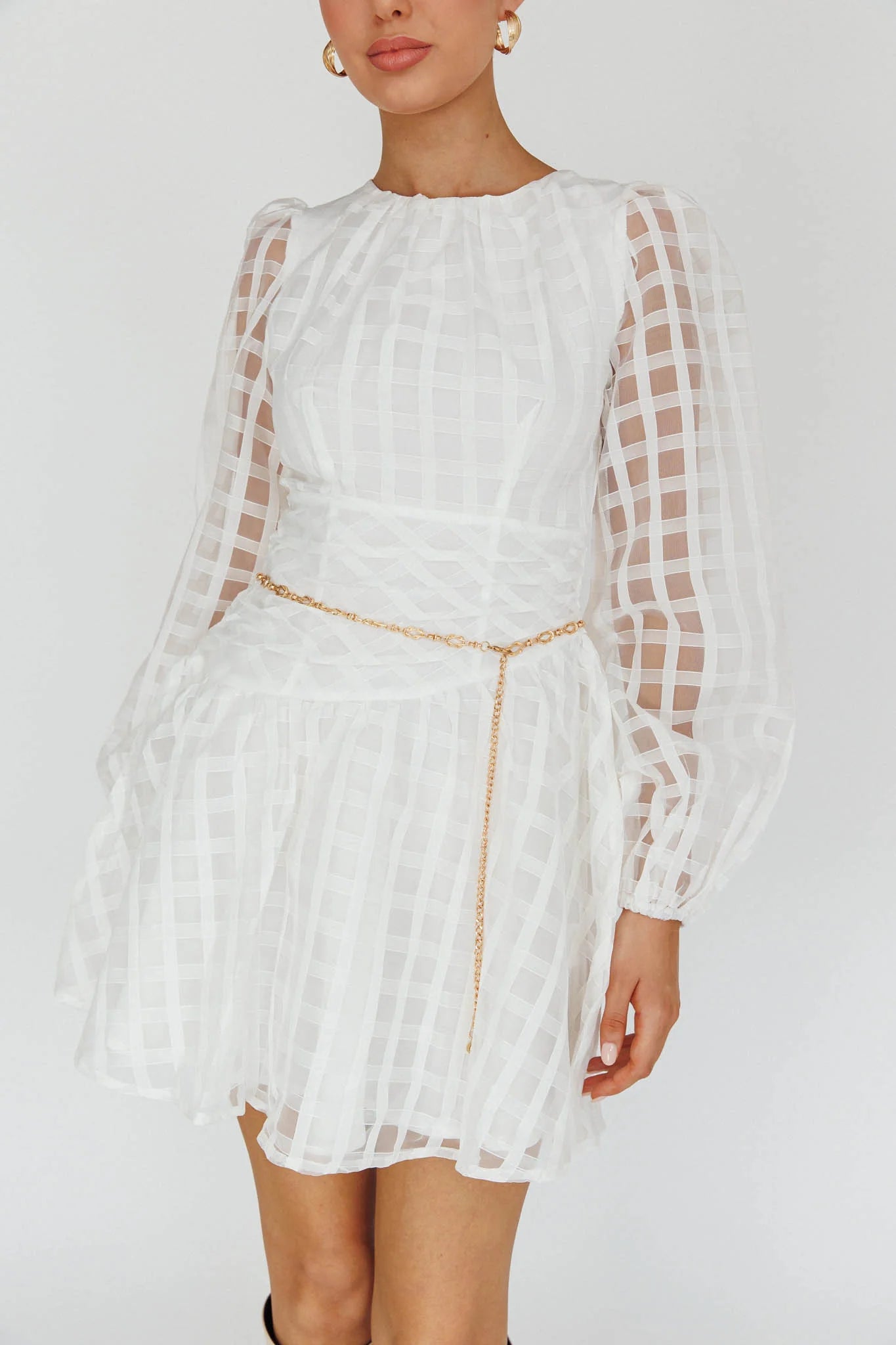 Tatiana Long Sleeve Plaid Mini Dress